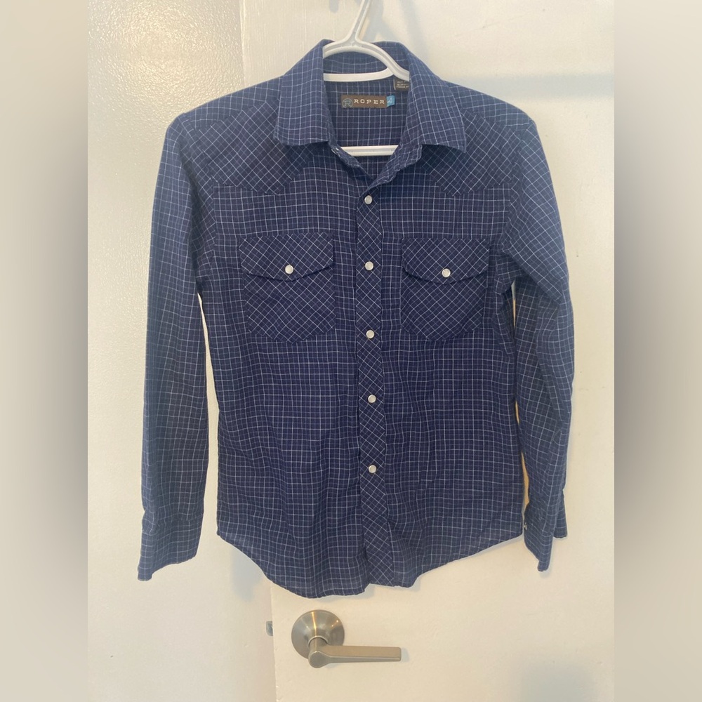 Roper youth Blue Plaid Shirt